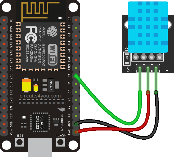 DHT11 sensor di NodeMCU ESP8266 menggunakan ARDUINO IDE